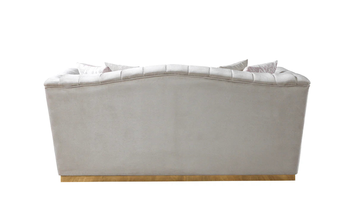 Milena Ivory Velvet Sofa 93" & Loveseat 73