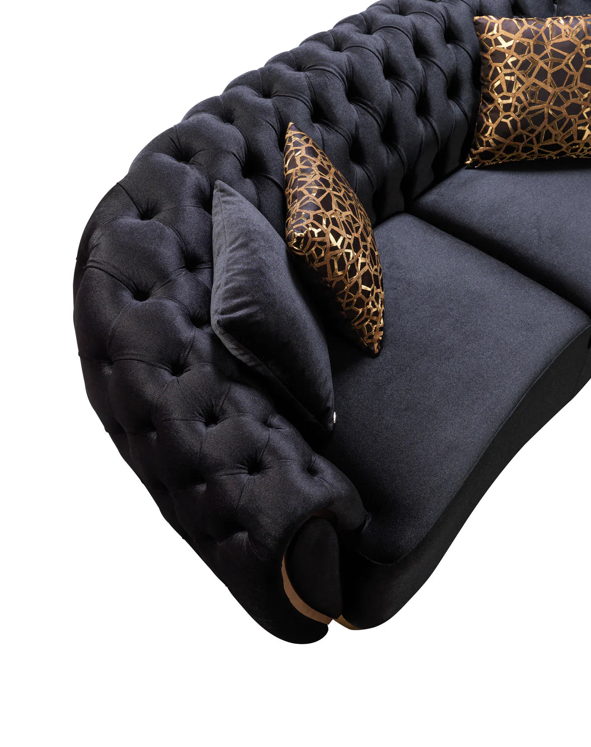 Victoria Black Velvet Sofa 99" & Loveseat 79"