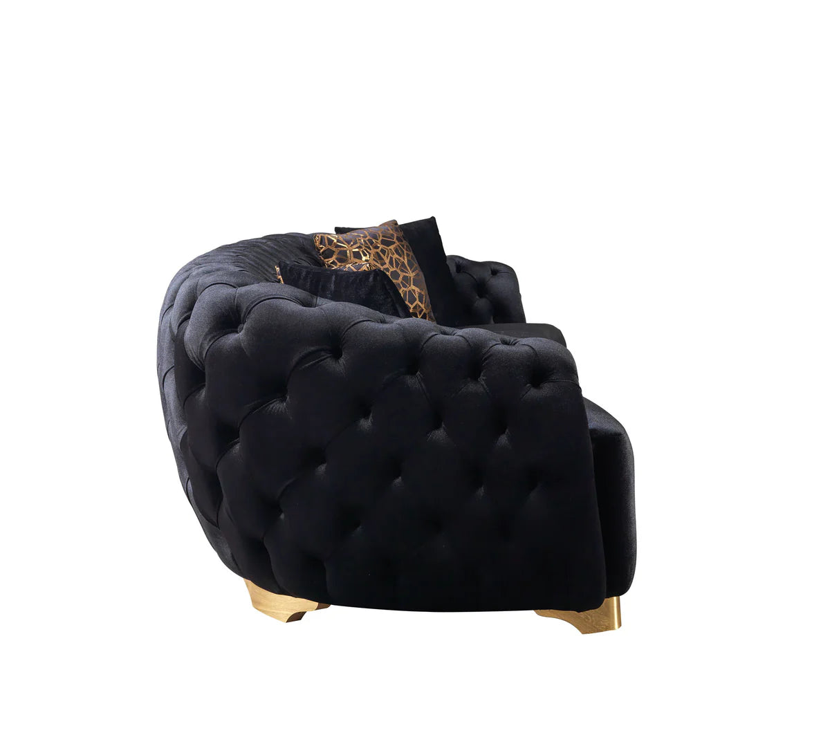 Victoria Black Velvet Sofa 99" & Loveseat 79"