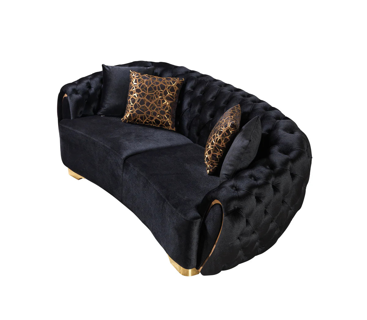 Victoria Black Velvet Sofa 99" & Loveseat 79"