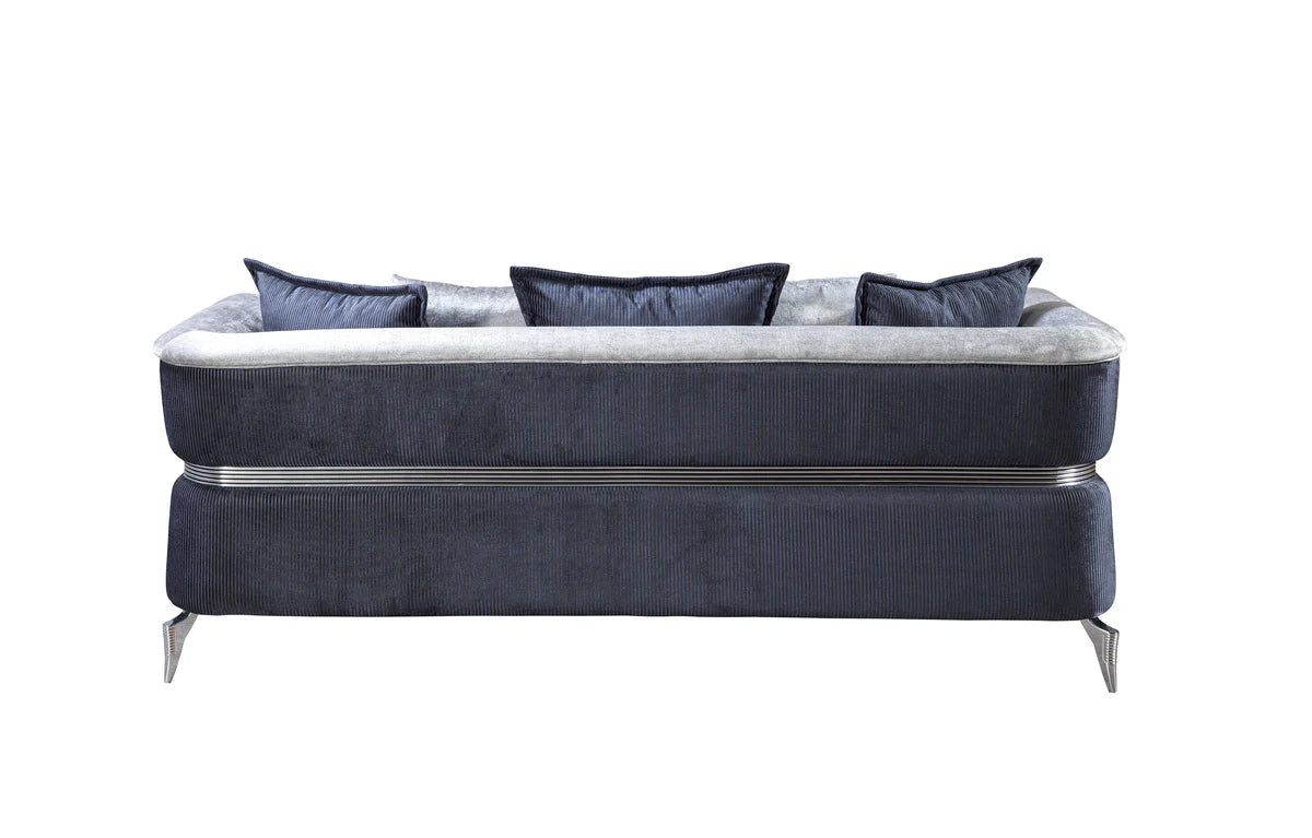 Leina Silver-Gray Velvet Sofa 86" & Loveseat 66"