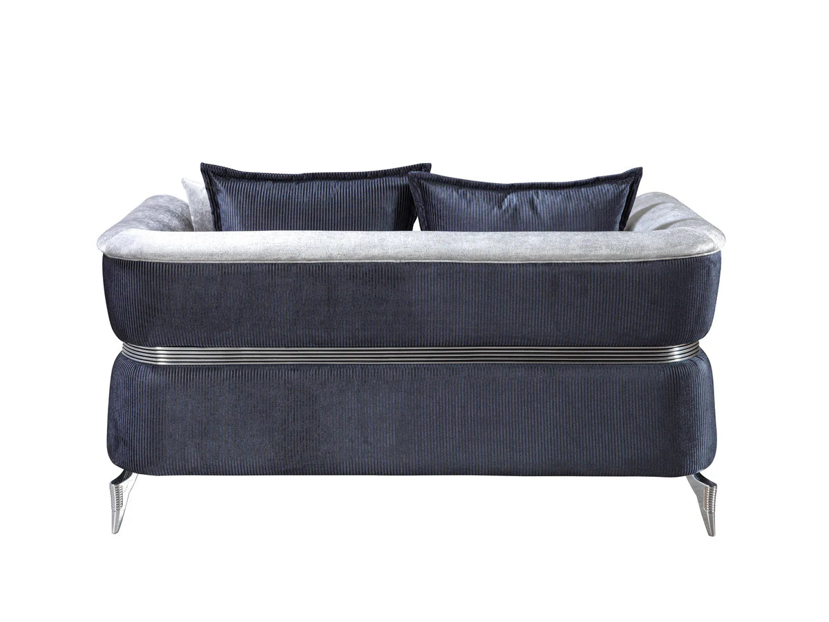 Leina Silver-Gray Velvet Sofa 86" & Loveseat 66"