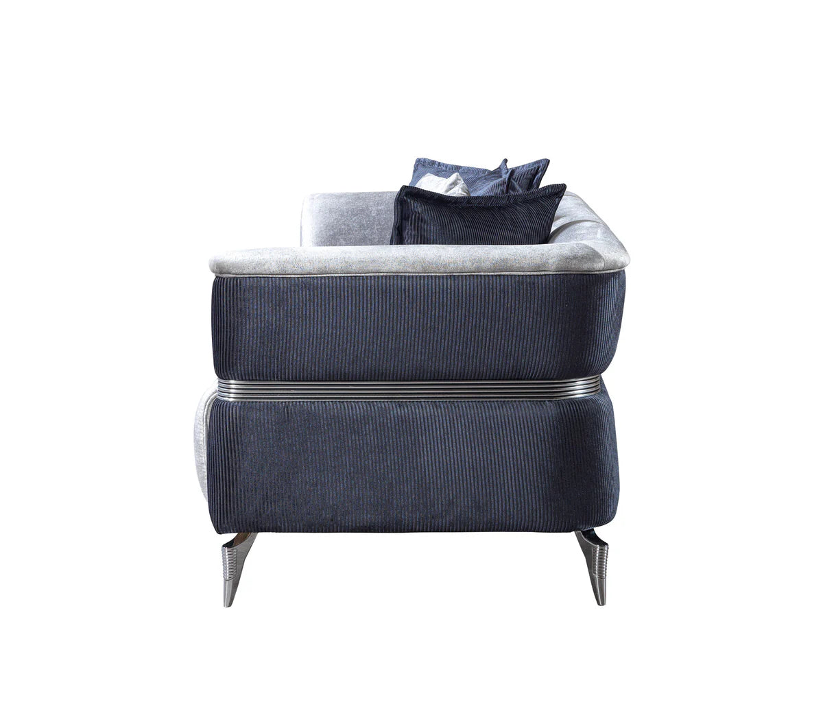 Leina Silver-Gray Velvet Sofa 86" & Loveseat 66"