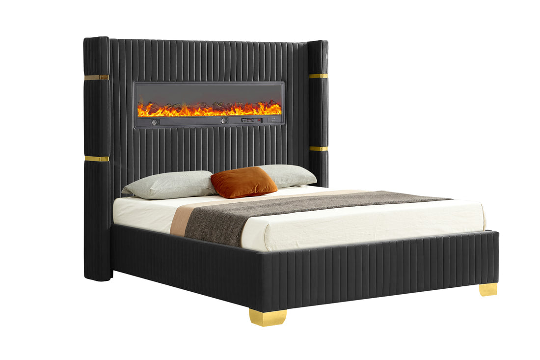 Romance Black Platform Bed (HH)