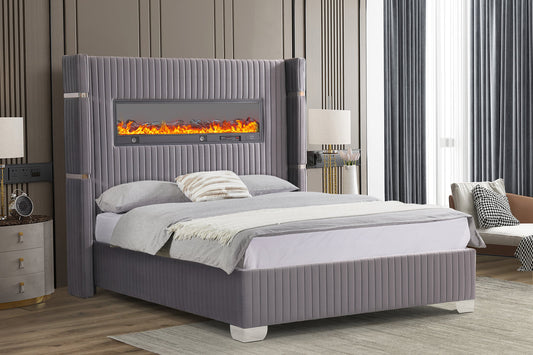 Romance Gray Platform Bed(HH)