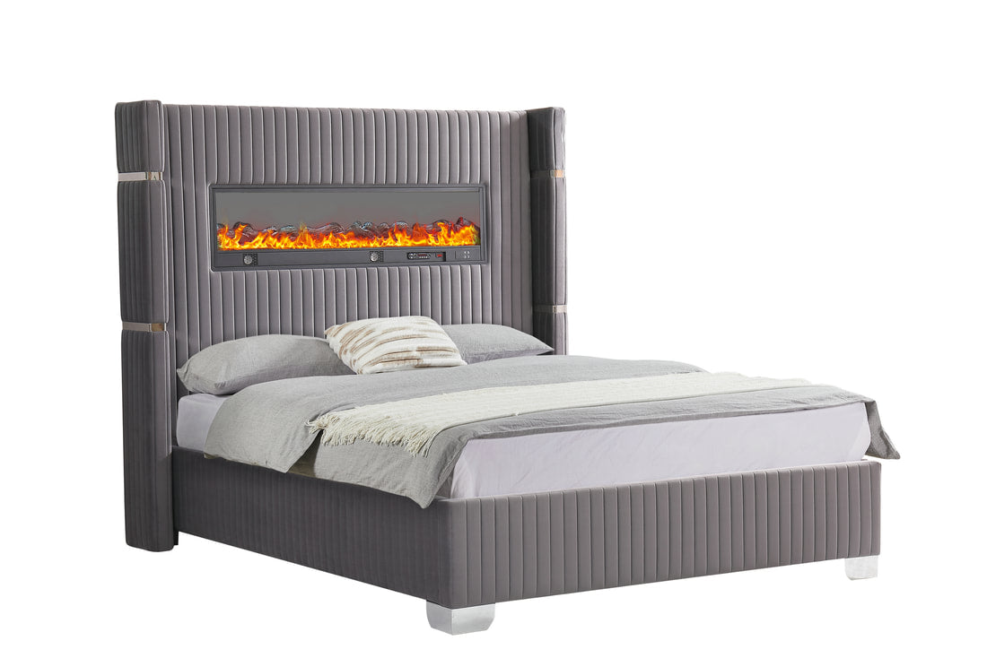 Romance Gray Platform Bed(HH)