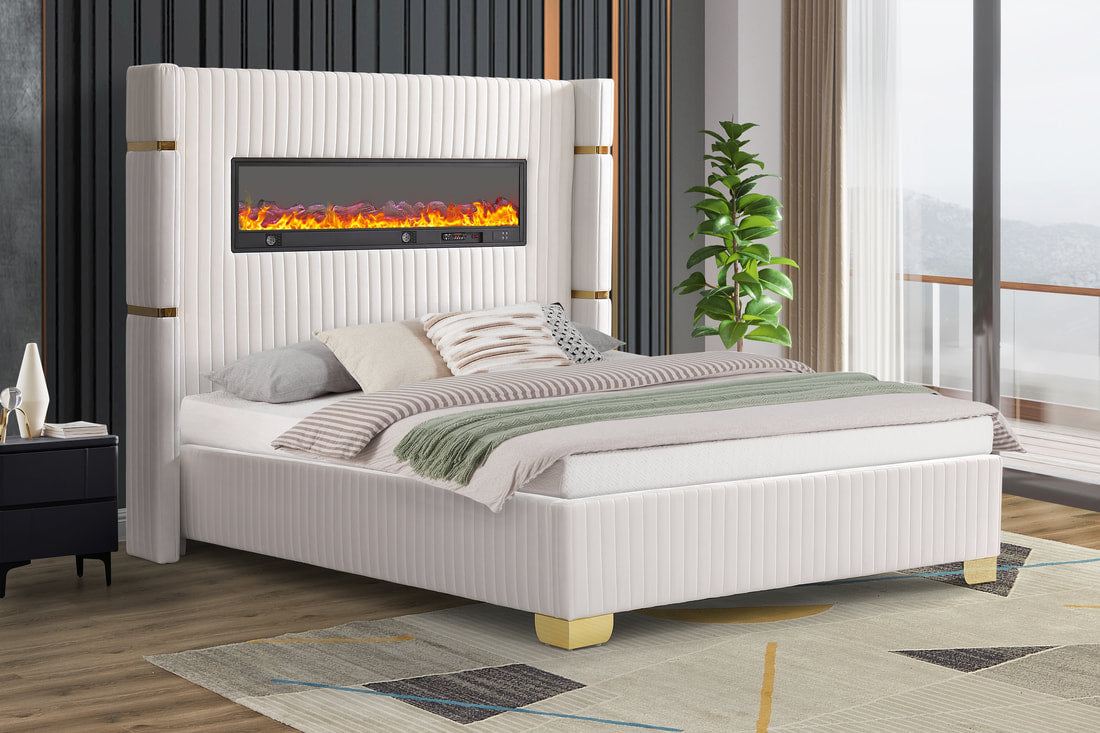 Romance White Platform Bed(HH)