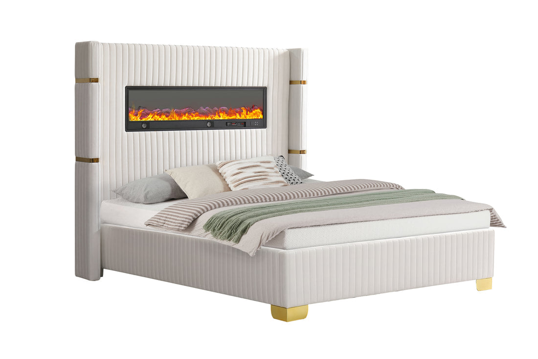 Romance White Platform Bed(HH)