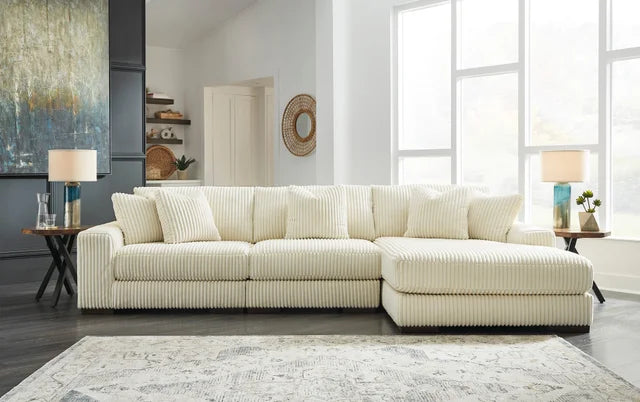 Ivory 3PC Sectional RAF Chaise