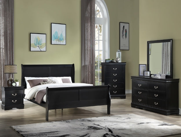 LOUIS PHILIP BEDROOM GROUP (BLACK) (CM)