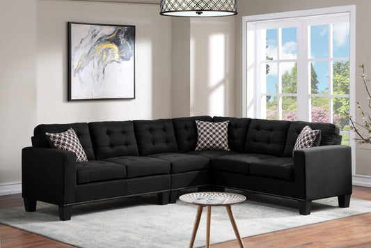 Logan Black - Reversible Sectional (Linen) (HH)