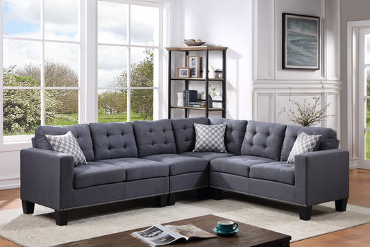 Logan Gray - Reversible Sectional (Linen) (HH)