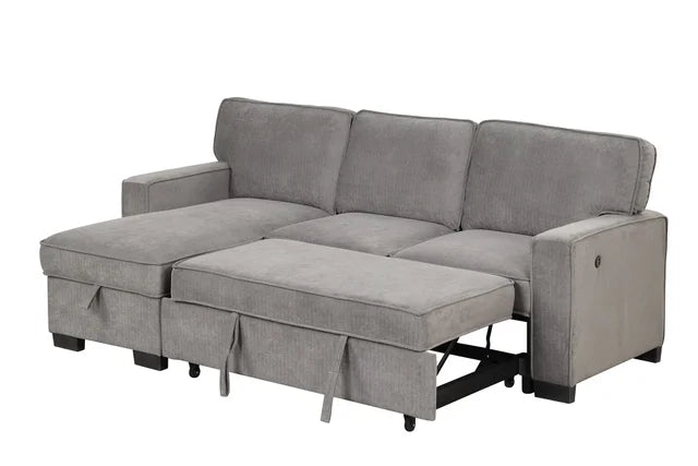 MARCOS Grey Sectional With Pull-Out Bed (HH)