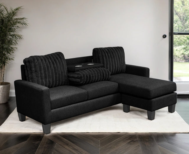 NEYMAR Black - Reversible Sectional (HH)