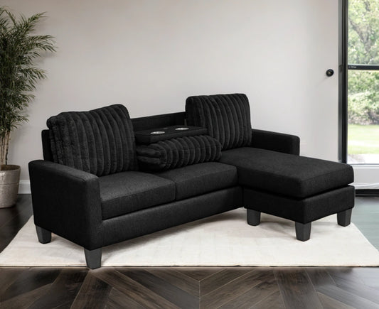 NEYMAR Black - Reversible Sectional (HH)