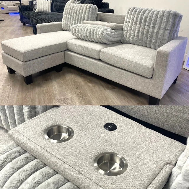 NEYMAR Gray - Reversible Sectional (HH)