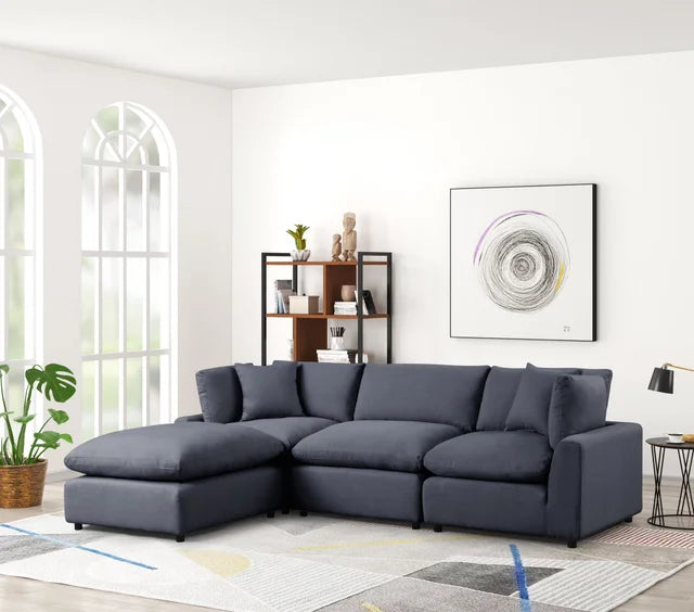 SKY Black Linen Modular Sectional