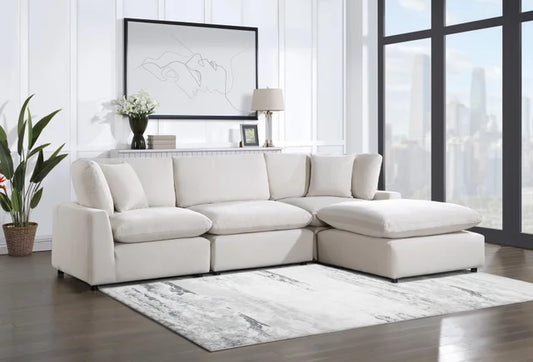 SKY Cream Velvet Modular Sectional(HH)