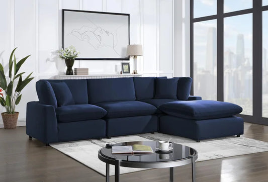 SKY Navy Velvet Modular Sectional(HH)