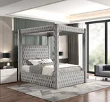 Castle Grey Platform Bed - Queen, King